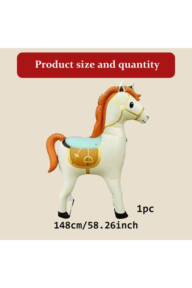 Other 1pc 1pc Large Horse shaped Balloon Horse shaped Aluminum Film Balloon Farm Animal Theme Birthd