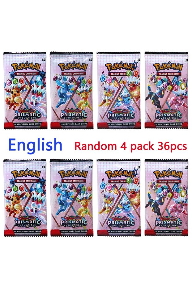 36pcs PRIS English 4 Pack Pokemon Cards Team up Sun Moon Thunder English Trading Card Game Evolution