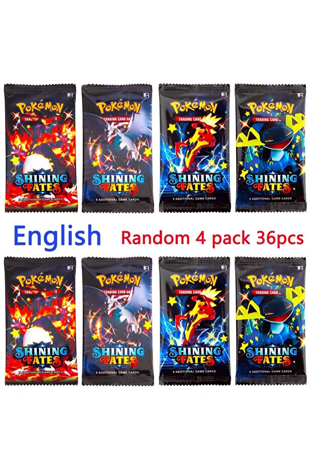 36pcs SHIN English 4 Pack Pokemon Cards Team up Sun Moon Thunder English Trading Card Game Evolution