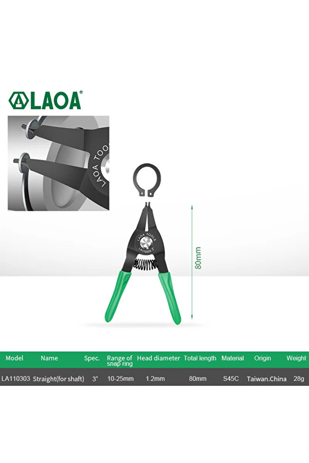 LA110303 LAOA 3 inch Circlip pliers Mini Right Angled Beak Portable Multifunctional Snap Ring Circli