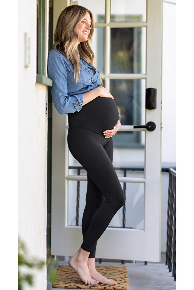Maternity Seamless Black Long Tights