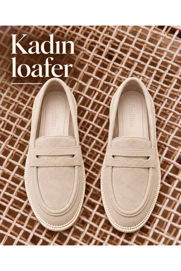 Women's Beige Loafer Shoes Suede Classic Daily Stylish Comfort Casual Shoes