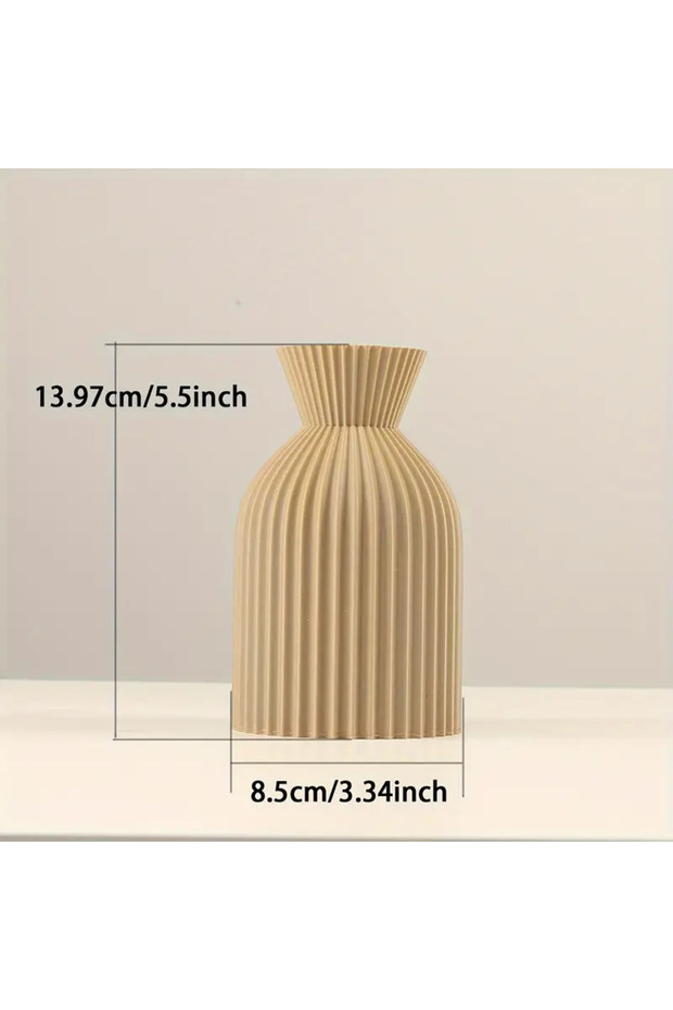 Khaki-S Elegant Black Plastic Vase - Boho Chic Decorative Centerpiece for Home, Office, and Living R