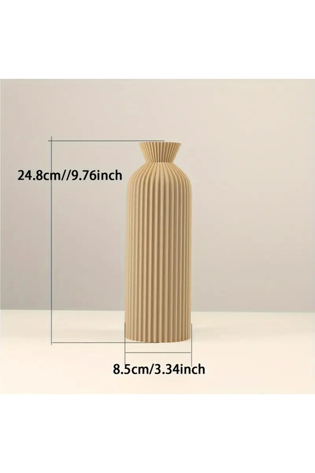 Khaki-L Elegant Black Plastic Vase - Boho Chic Decorative Centerpiece for Home, Office, and Living R