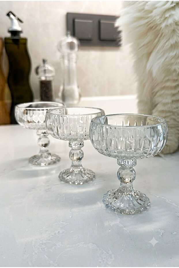 6-Piece Glass Turkish Delight Container with Stand - Multi-Purpose Mini Presentation Container
