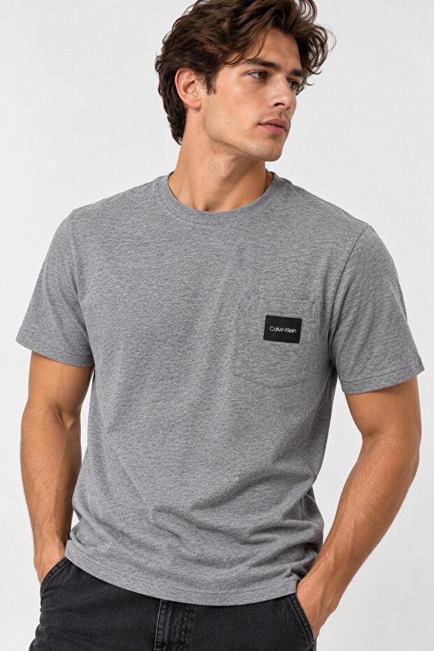 Logo Slim Fit Pocket Institional Print T-shirt