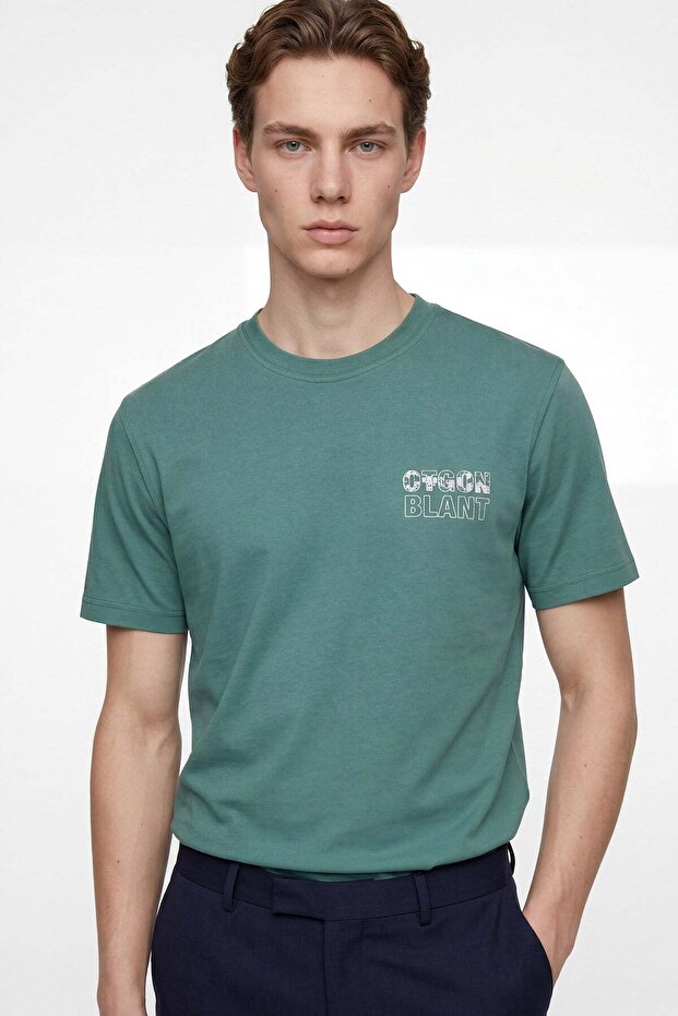 Crew Neck Letter Printed Men's T-Shirt