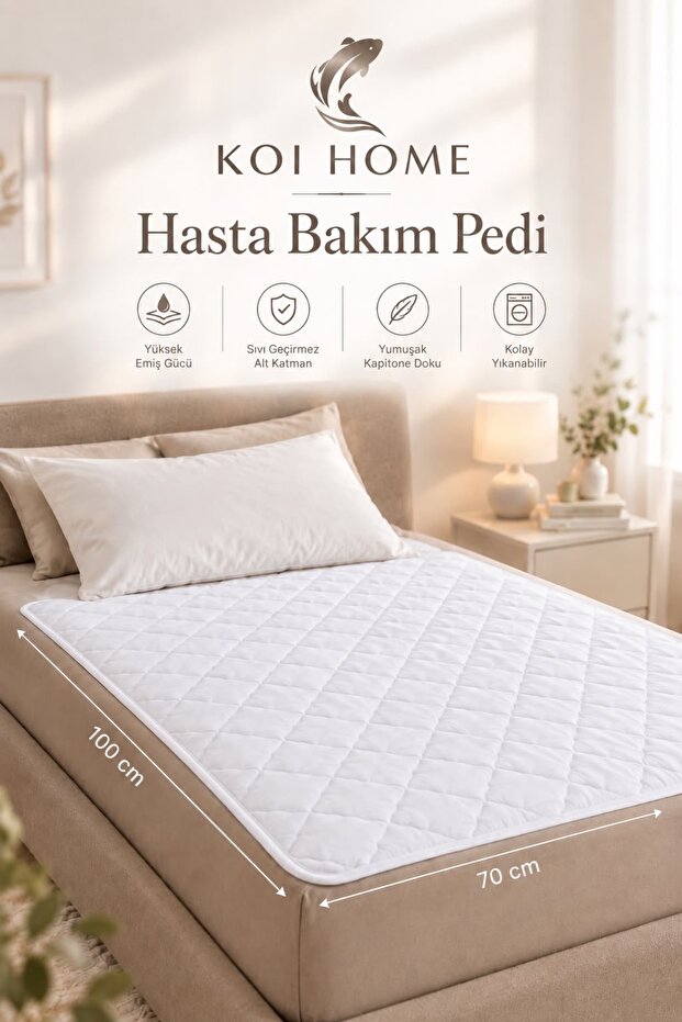 Washable 70X100 cm White Patient Care Underpad, Liquid-Proof Quilted, Highly Absorbent, Reusable Pad