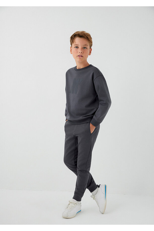 Pro Printed Anthracite Sweatpants 6010040-70763