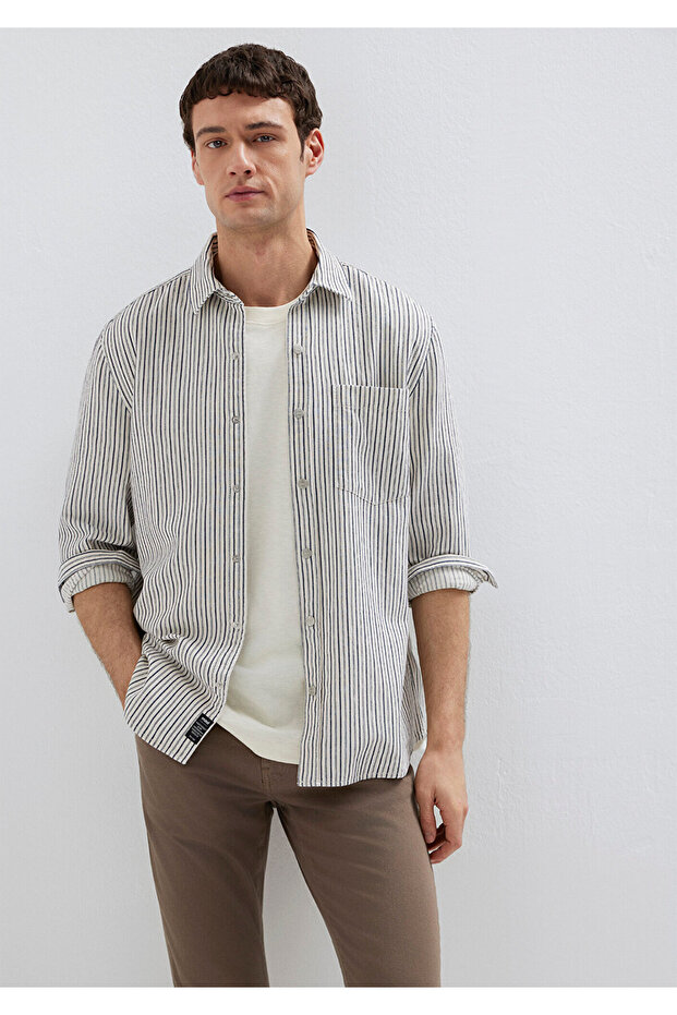 Striped White Shirt Regular Fit / Normal Cut 0211914-18790