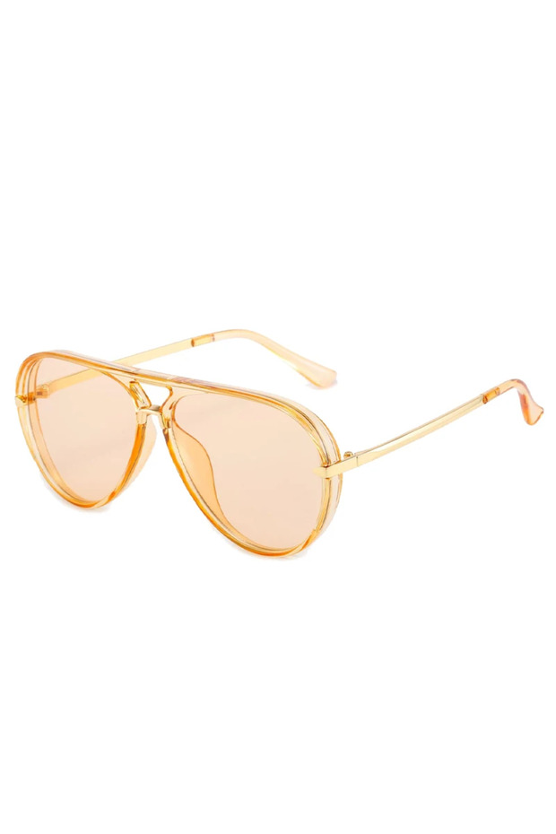 as picture shows cc-champagne GM LUMIAS Vintage Pilot Sunglasses Women Fashion Double Bridge Candy C
