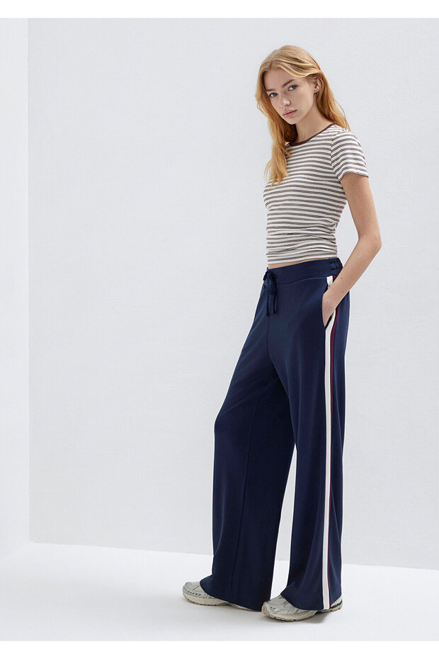 Navy Blue Sweatpants with Stripe Detail 1011061-82458