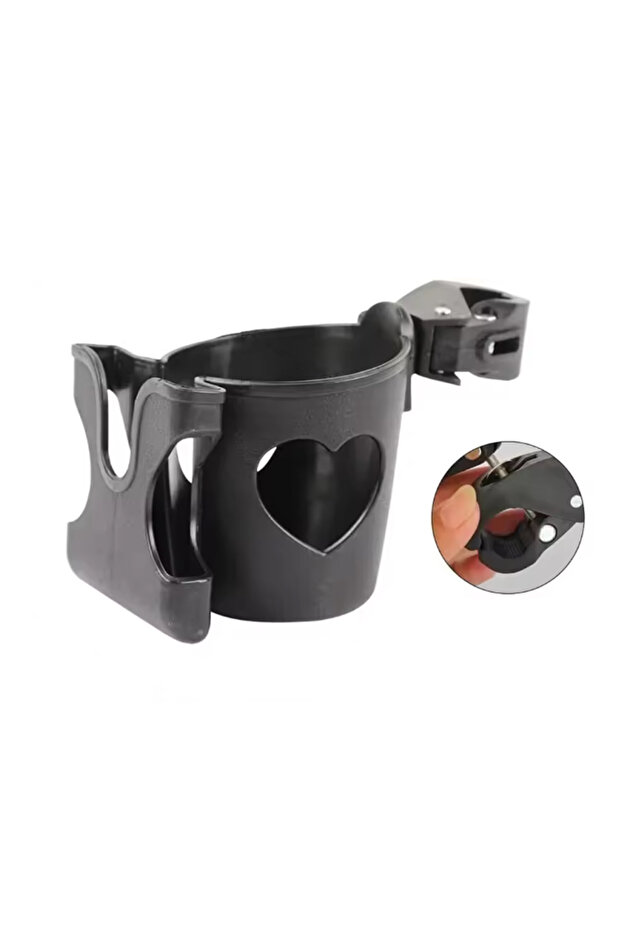 black Baby Stroller Water Bottle Holder Multifunctional Baby Stroller Cup Holder 2-in-1 Phone Holder