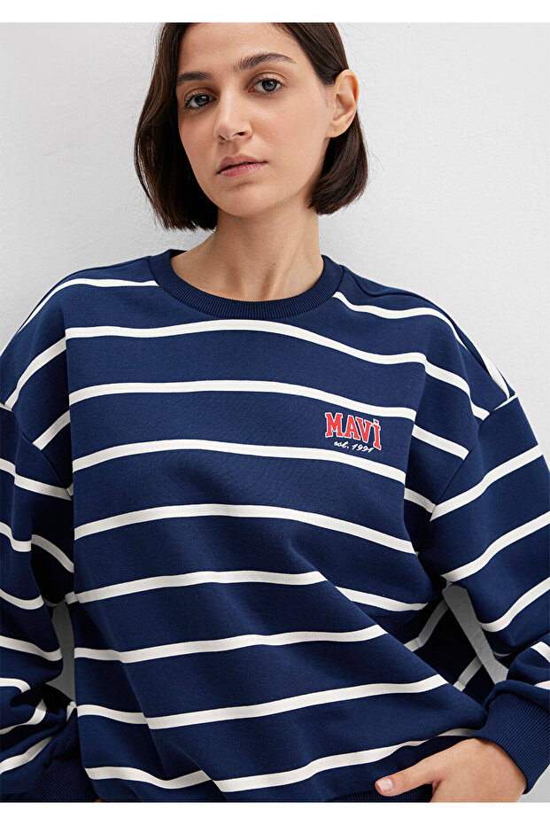 Striped Navy Blue Sweatshirt 1S10456-84634