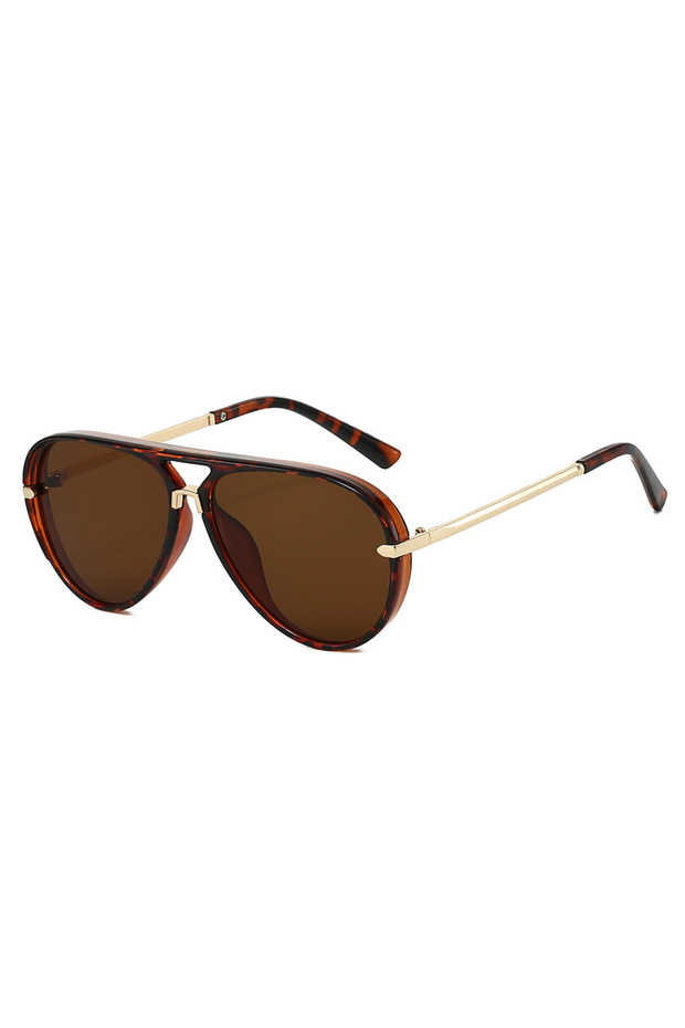 WHITE Leopard FullTea Trendy Oversized Pilot Sunglasses Women Men Vintage Retro Classic Designer Sun