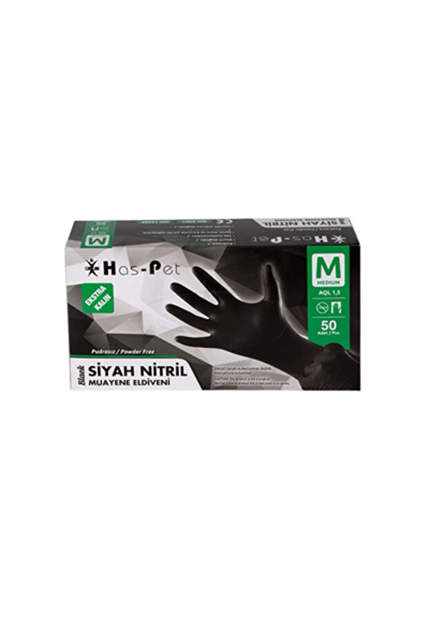 Haspet - Ekstra Kalın Siyah Nitril Eldiven