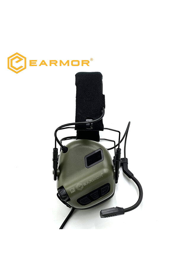 Green Headset EARMOR M32 SE(SE32) Tactical Shooting Headset Hunting Noise Reduction Earmuff with Hel