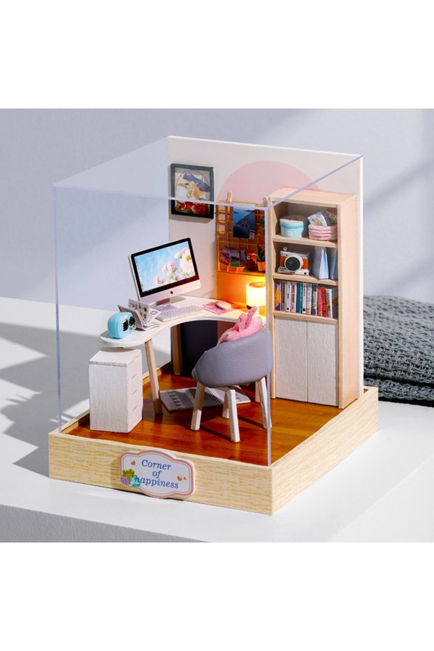 QT-030 Doll House Kit Mini DIY Flower House Handmade 3D Puzzle Assembly Building Toys Home Bedroom D