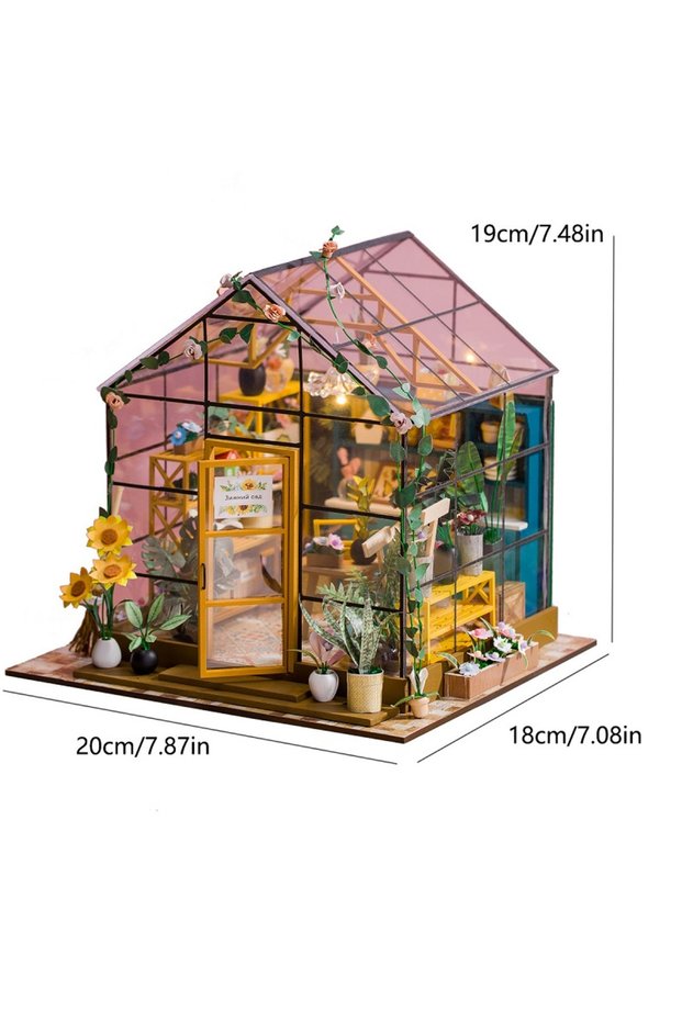 PC2306 Doll House Kit Mini DIY Flower House Handmade 3D Puzzle Assembly Building Toys Home Bedroom D