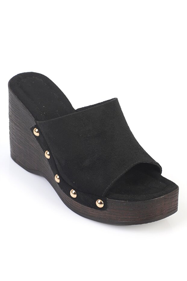Sonia Wedge Heeled Single Strap Open Toe Sabo Slippers