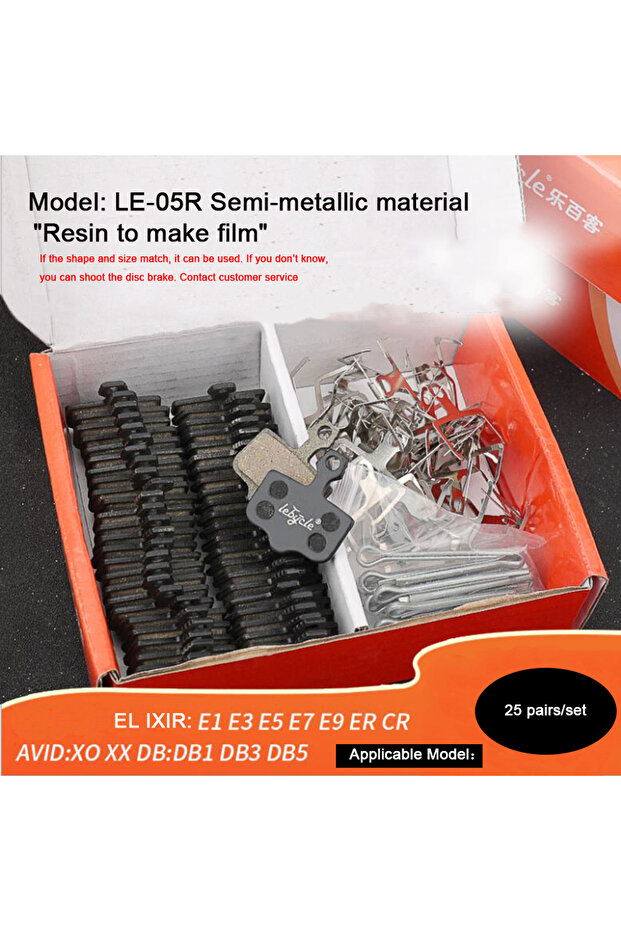 LE-05 Resin 25 Pair MTB Bicycle Disc Brake Pads Resin/Metal/Ceramic Road Bike Hydraulic Brake Pads U