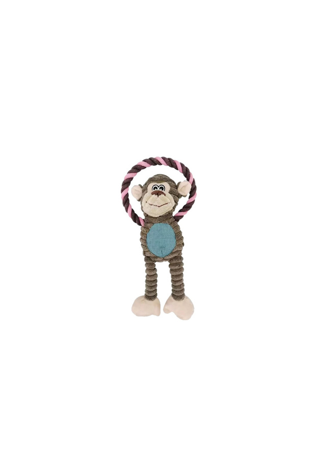 Monkey Dog Plush Toys Squeaky Animal Toys Lion Elephant Monkey Shaped Pet Chew Toy Interactive Teeth