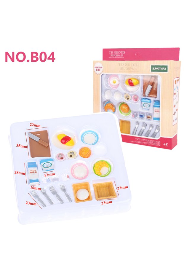B04 1:12Dollhouse Miniature Furniture Toys Set DIY Forest Family Kids Girls Pretend Play Furniture T