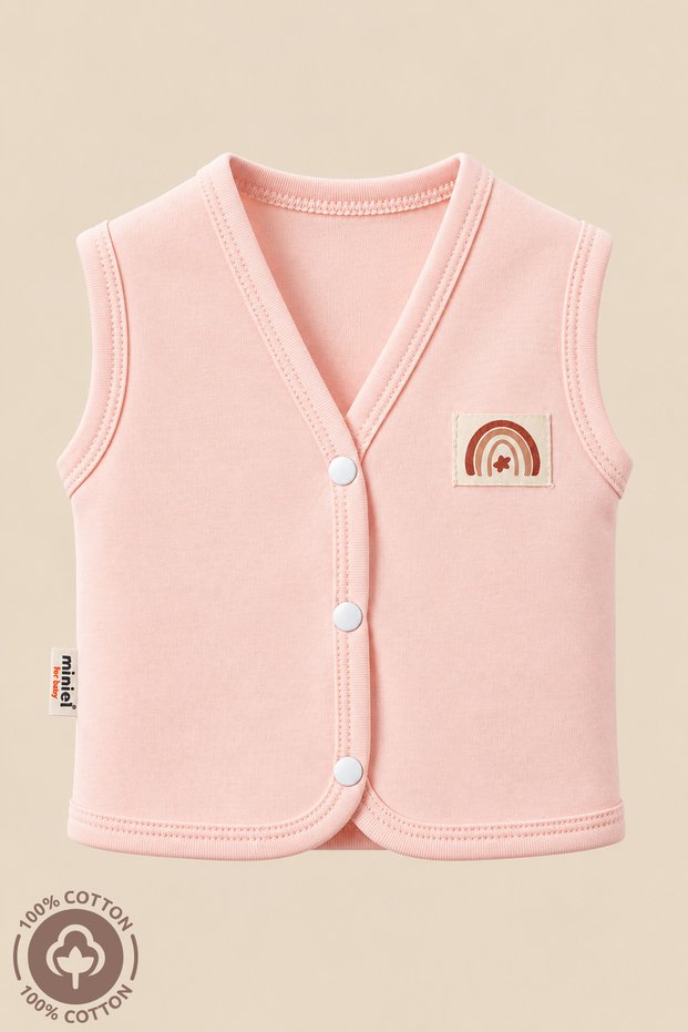 Unisex Baby Rainbow Emblem 100% Cotton 3-6-9 Months Combed Cotton Baby Vest Single