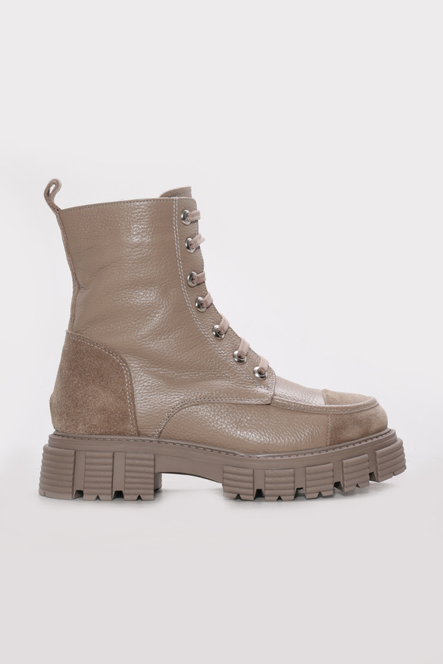 Genuine Leather Fur Mink Women's Thick Sole Boots 010Kza8653