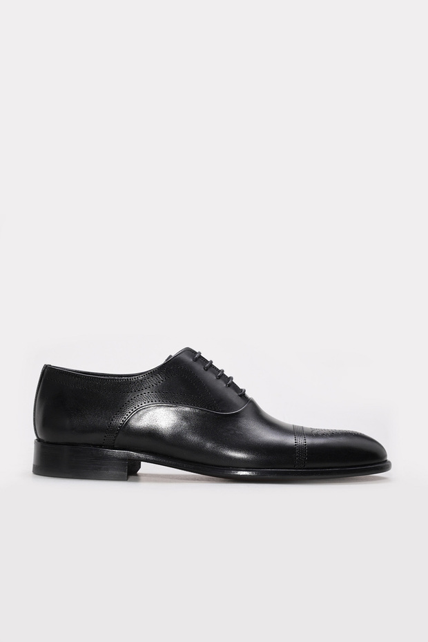 Genuine Leather Leather Black Antique Men's Classic Shoes 893MA4403