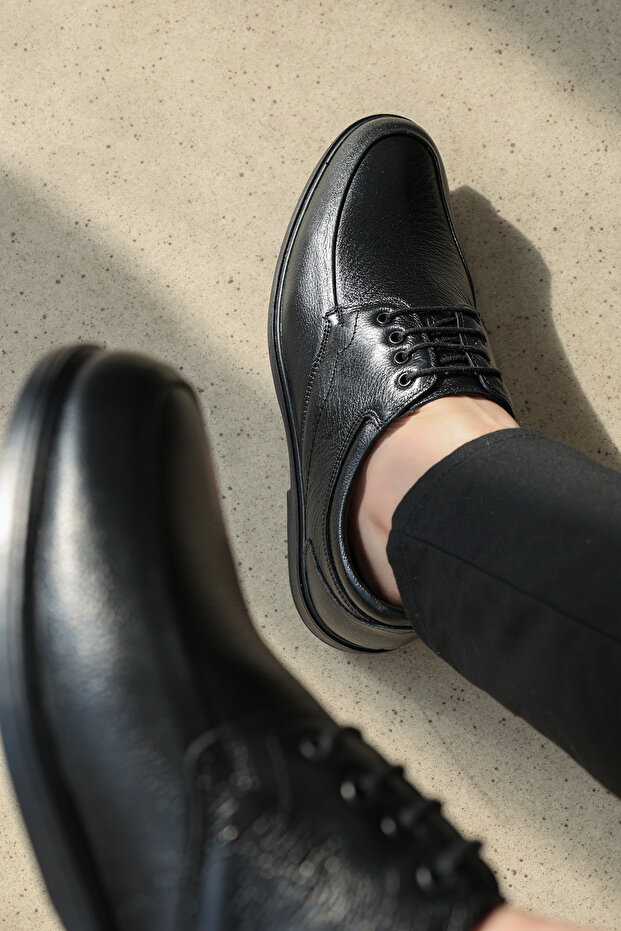 Genuine Leather Black Men's Casual Shoes 951Maf121