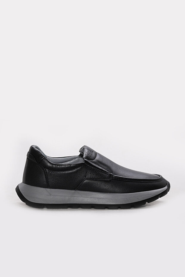 Genuine Leather Black Men's Sports Shoes 302Ma530