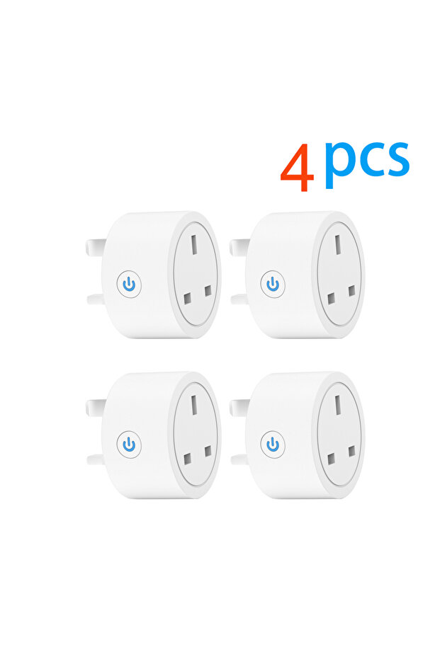 UK WIFI UK Socket 4 Pcs 20A Tuya Smart Socket WiFi UK Plug 3pin Adapter Home Alexa Voice Control Wit