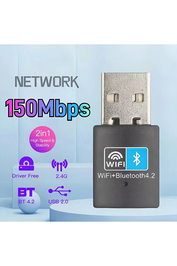 BT 150M Adapter 2in1 USB WiFi Bluetooth Wireless Adapter 600Mbps Dongle Dual Band 2.4G+5GH
