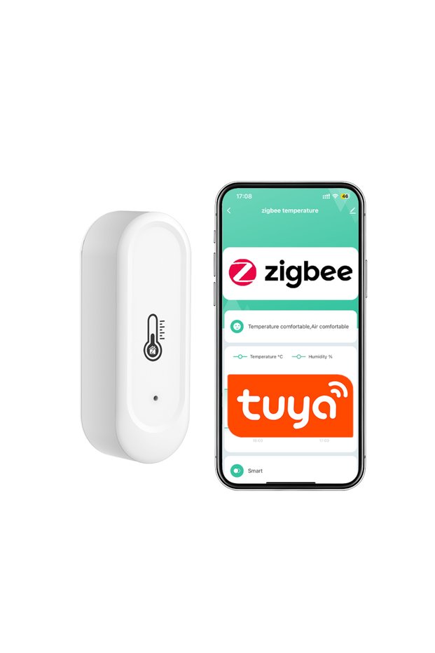 Zigbee White Color IP65 Waterproof Outdoor Zigbee or WiFi Temperature Humidity Sensor Home Tuya Ther