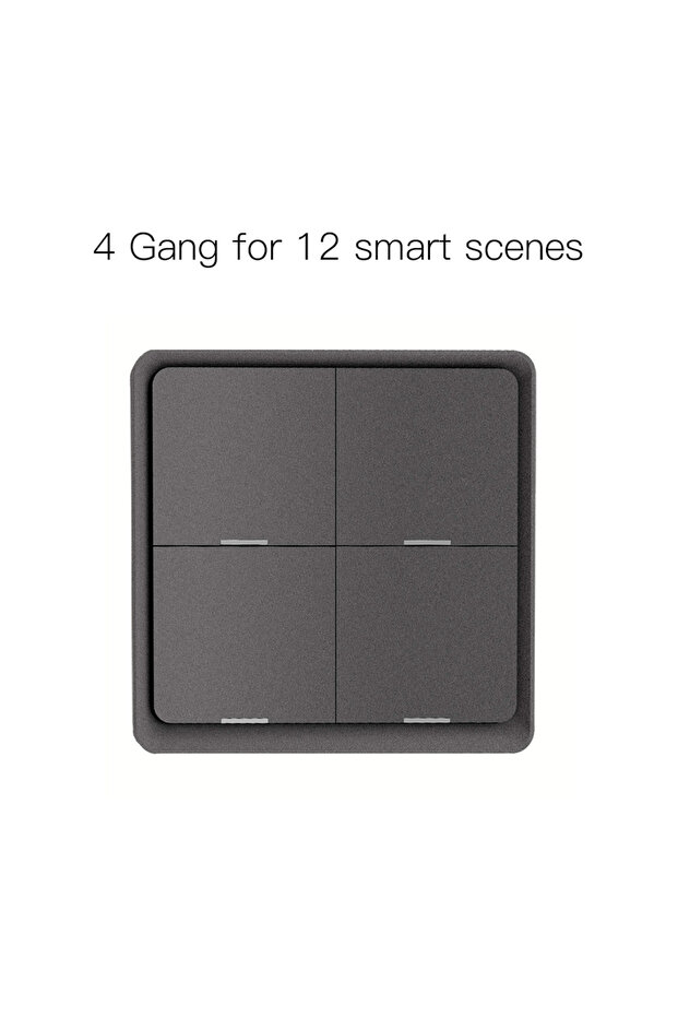 4 Gang Gray 4 Gang Tuya ZigBee Wireless 12 Scene Switch Push Button Controller Battery Pow