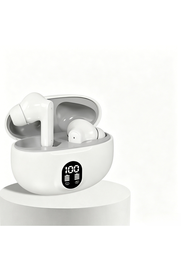 White Slim Mini Bluetooth Earphones with Noise Reduction Long-Lasting Battery Built-in Microphone fo