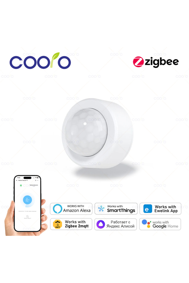 Zigbee Mini PIR Motion Sensor Human Motion Infrared Detector Security Alarm Work With Alexa Google H