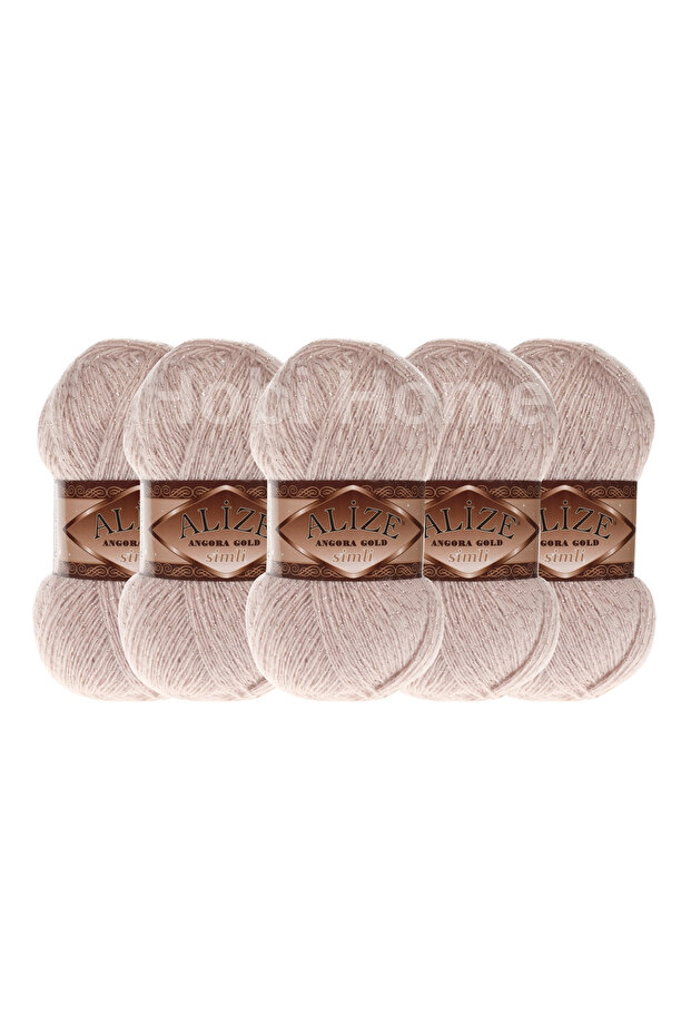 Angora Gold Glitter Hand Knitting Yarn 5 Pack 500 Gr - Stone 506