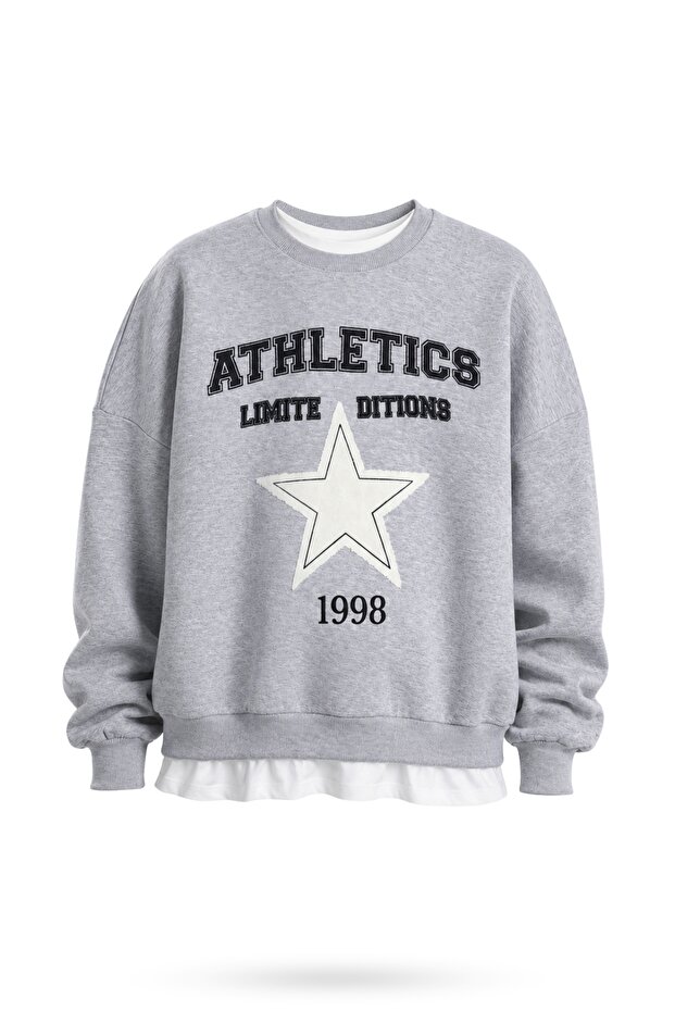 Gray Star Printed Sweatshirt 02552