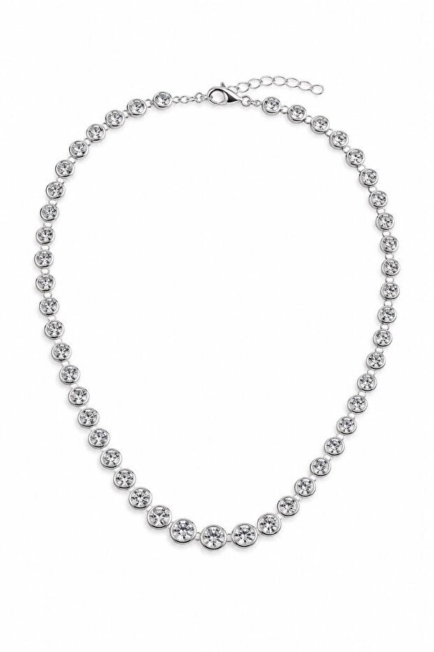 Steel Mng Zircon Necklace