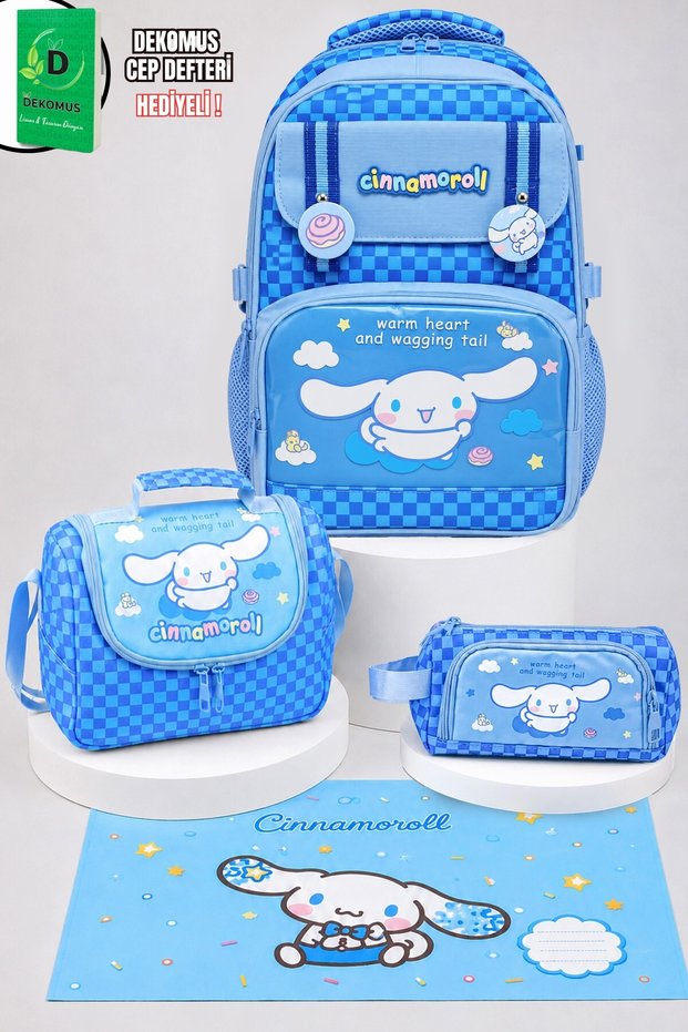 X Dekomus Licensed Blue Cloud Collection School, Thermos Lunch Box and Pencil Bag, Lunch Cover Set