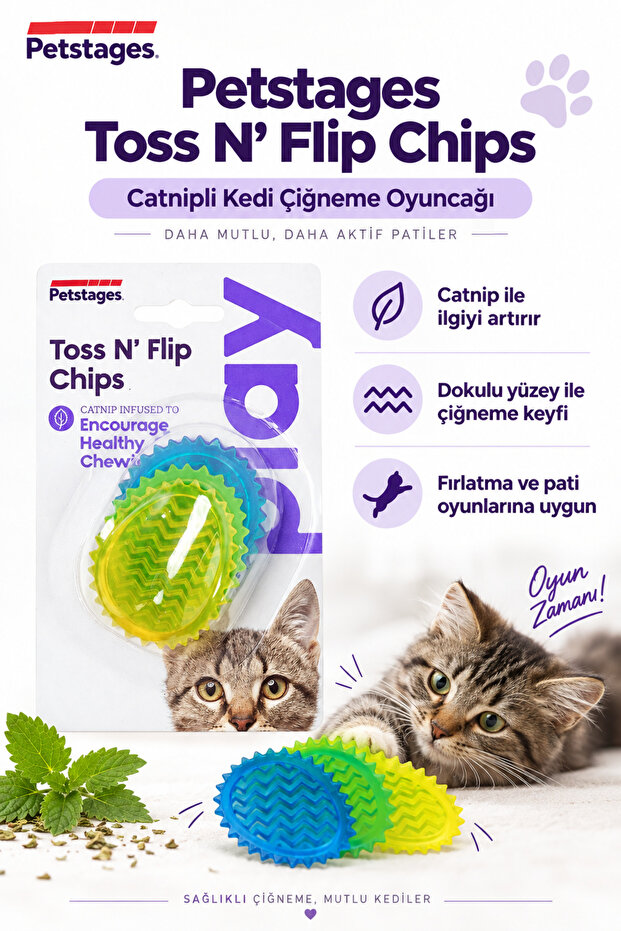 Toss N' Flip Chips Cat Chew Toy