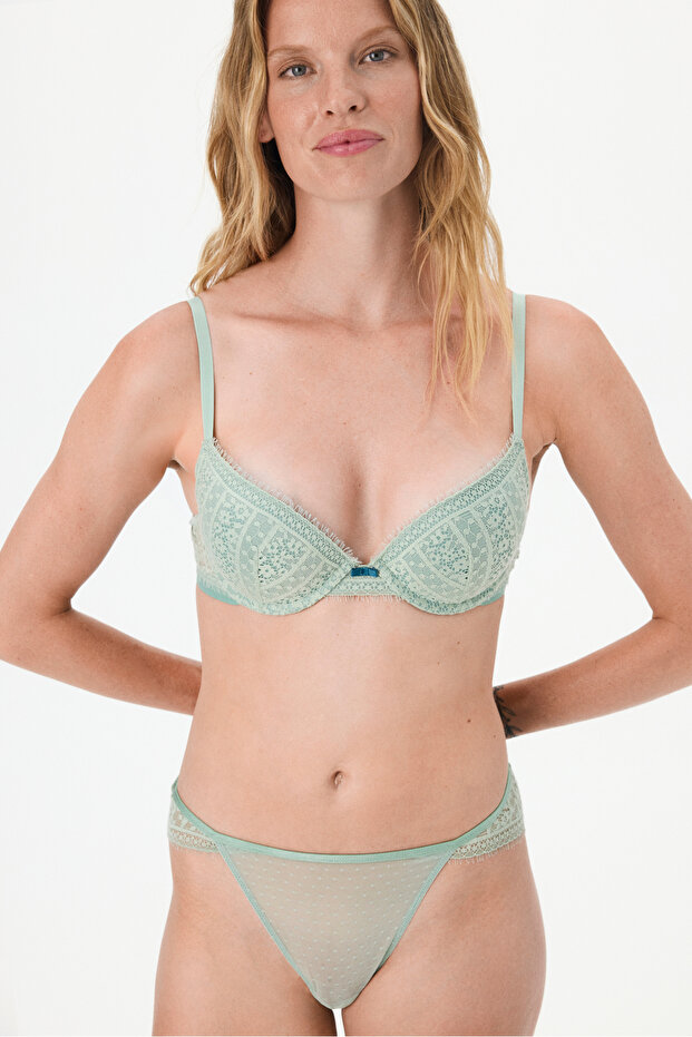 Green Velora Push up Bra