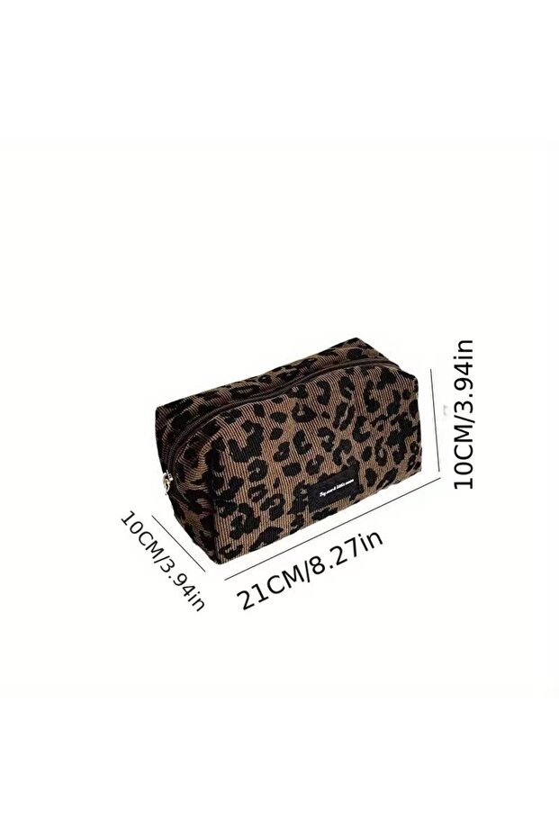 1 pcs Unique Leopard Print Makeup Bag • Large-Capacity Cosmetic Organizer • Lipstick Storage Pouch