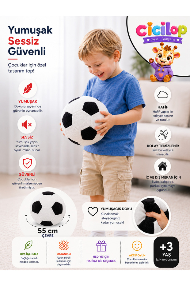 Silent Plush Football (with Special Gift Box)