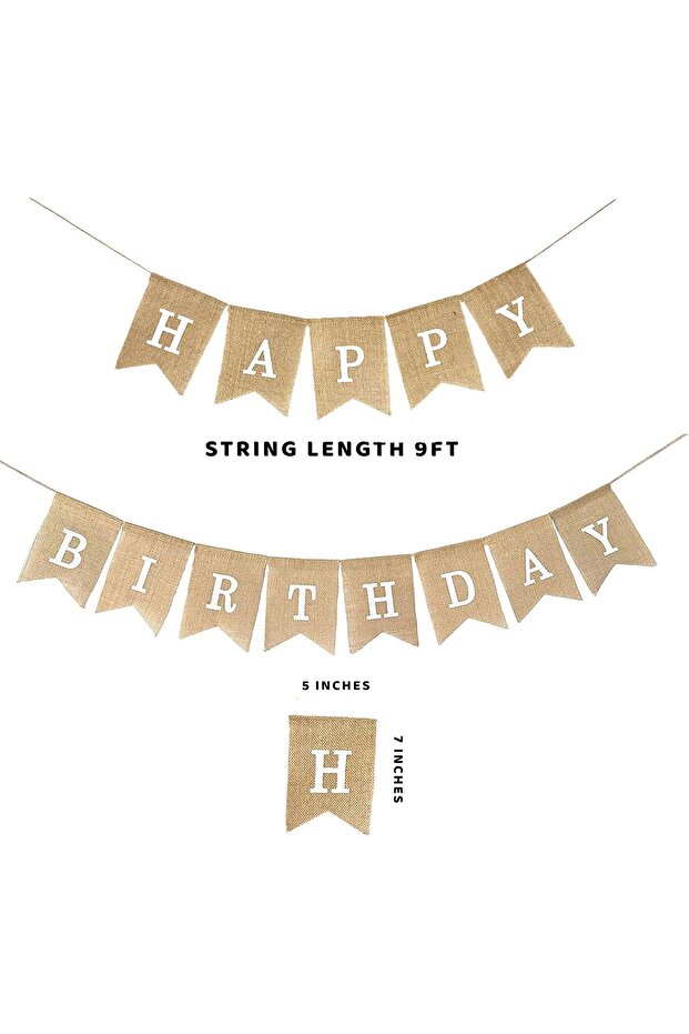 A Happy Birthday Banner for Birthday Party Decorations (White Print)