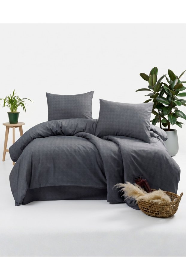 Grey Double Duvet Cover Set 100% Cotton 200X230 Duvet Cover 220X240 Bed Sheet 50X70 Pillowcase