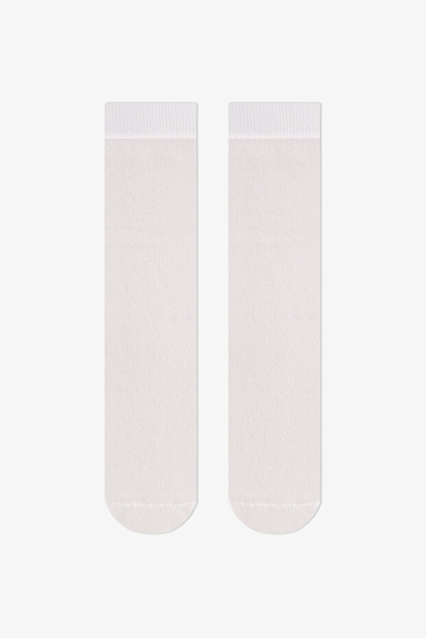 Girl's White 2-Piece Trouser Socks