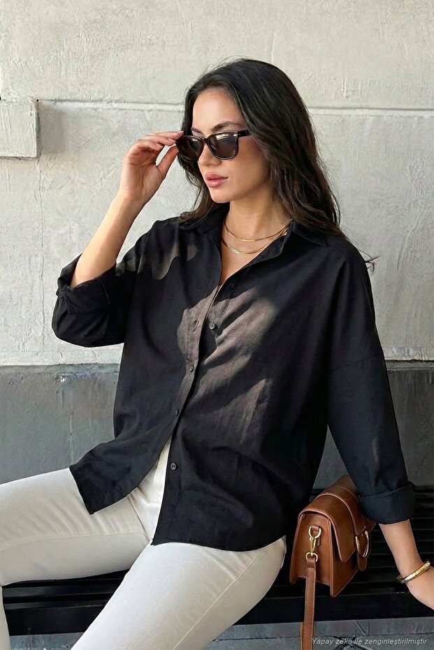 Cotton Blend Regular Fit Shirt Women's Shirt 6772418